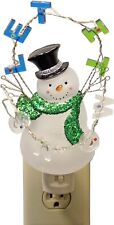 Let It Snow Snowman Flicker LED 8 Inch Plug-in Christmas Night Light, Holiday picture