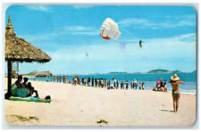 c1950's Las Gaviotas Beach Parachute Ride Mazatlan Sinaloa Mexico Postcard picture