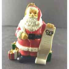 Flambro Imports Santa Cvs List Advertising Plastic Ornament 1993 picture