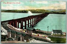 Tay Railroad Bridge From South Firth of Tay Scotland UNP DB Postcard G9 picture