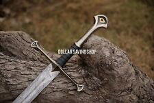 Custom Handmade Damascus Steel Blade Anduril / Narsil Sword of King Aragorn. picture