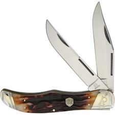 Rough Rider RR1804 Stag Bone Brown Hunter EDC Folding Knife picture