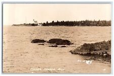 c1925 Copper Harbor Lighthouse Lake Superior View MI RPPC Photo Postcard picture