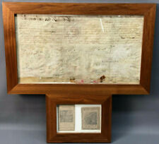 COLONIAL 1754 Thomas & Richard Penn Abraham Troxell Land Deed + 1776-77 Currency picture