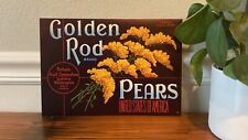 c1930s Golden Rod Pears Yakima Washington WA Fruit Crate Label NOS Unused Art picture