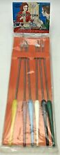 Vintage Stainless Steel Fondue Forks 6 Color Ends AIM American Import Merchants picture