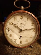 Rare Vintage JUNGHANS Repetition desktop Alarm Clock Copper Brass Metal picture