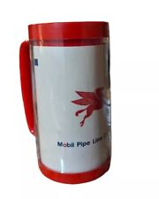 Mobil Pipelines Gas Station Insulated Travel Mug Thermal Cup Pegasus Red Vtg  picture