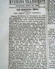 Outlaw Jesse James Younger Gang Rock Island Winston TRAIN Robbery 1881 Newspaper picture