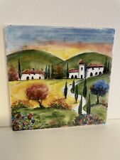 Italy La Ceramica VBC Nove IT hand painted decorative tile Tuscany Countryside picture