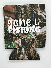 Camo Fishing  Funny Can Cooler Koozie Gone Fishing picture