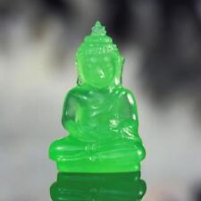 Miniature Image of the Buddha Sculpture Apple Green Chalcedony Carving 7.10 cts picture