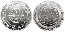 1.2 oz Physical QTUM Quantum Iron Coin Token Round Chip Crypto Silver Color 44mm picture