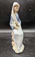 Vintage Lladro Porcelain Figure #4972 Made in Spain Girl With Lilies Sitting 9