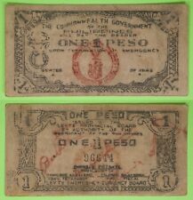 1943 Philippines ~ LEYTE 1 Peso ~ WWII Emergency Note ~ LEY-115 picture