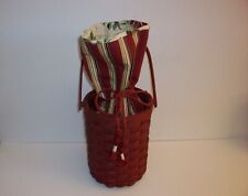 Longaberger 2006 Red Bottle Basket, Protector, and Gift Bag Set picture