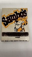Vintage Sambo's Restaurant Matchbook Cover Advertisement Unused See Pic picture