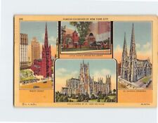 Postcard Famous Churches of New York City USA picture