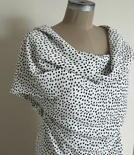 Vintage White & Black Polka Dot Rayon Polyester fabric - 45