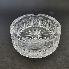 Vintage Czech Bohemian Queen Lace Hand Cut Crystal Ashtray 5