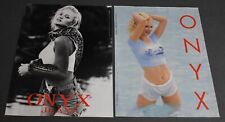 1995 Print Ad Onyx Jeans Blonde Hair Sexy Shorts Bare Belly Snake Water Art lady picture