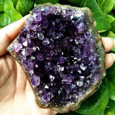 100-150g Large Natural Amethyst Cluster Quartz Crystal Druzy Geode Healing Stone picture