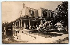 c1910 FINE LARGE VICTORIAN HOME VISITING ON PORCH PHOTO RPPC POSTCARD P3608 picture