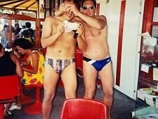1990s Two Bulge Trunks Shirtless Man Affection Young Guy Gay int Vintage Photo picture