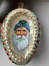 2 Inge Glas Christmas Victorian Santa Keepsake 3 Sided Ornaments Vintage picture