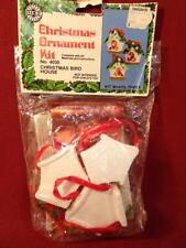 VINTAGE 1970s LEE WARDS SEQUIN CHRISTMAS ORNAMENT KIT 3 BIRD HOUSES NOS picture