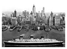 SS NORMANDIE FRENCH OCEAN LINER IN NEW YORK PASSENGER SHIP 5X7 PHOTO picture