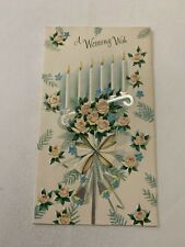 Vintage 1950's Greetings Inc Wedding Greeting Card Candles picture