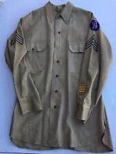 WW2 US Army Forces Pacific Ocean Area Sergeant Shirt with Patches Khaki Overseas picture