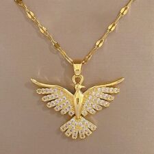 Women's Fashion Jewelry Gold Cubic Zircon Phoenix Eagle Pendant Necklace 1PC picture