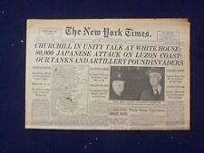 1941 DEC 23 NEW YORK TIMES - CHURCHILL IN UNITY TALK AT WHITE HOUSE - NP 6488 picture