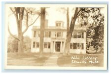 c1930's Public Library Ellsworth Maine ME RPPC Photo Unposted Postcard picture