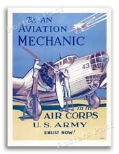 1942 Be an Aviation Mechanic in the US Army Vintage Style WW2 Poster - 18x24 picture