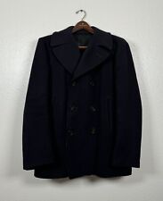 Vintage 1967 US Navy Issued Mens Kersey Pea Coat Dale Fashions Wool 60s Era 40R picture