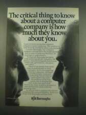 1985 Burroughs Computers Ad - The Critical Thing picture