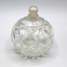 Beautiful Clear Cut Glass Perfume Bottle w/ Stopper Rare Collectible picture