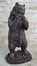 Cast Metal Bronze Like Grizzly Bear Sculpture Animal Figurine Art Deco Artwork picture