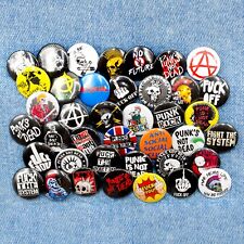 Anarchy button badge pins, Punk's not Dead  Rock Ska Hardcore Antisocial 40 item picture