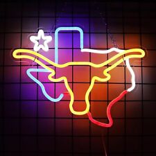 TEXAS Longhorn LED Neon Light Sign USB Powered for Man Cave Beer Bar Wall Decor picture