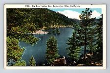 San Bernardino Mountains CA-California, Big Bear Lake, Vintage c1930 Postcard picture