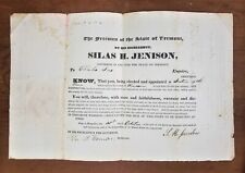 Antique 1837 Vermo Justice of the Peace Appointment Signed Gov. Silas Jenison picture