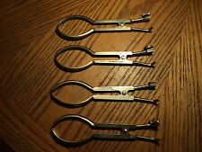 Vintage White Rubber Dam Clamp Forcepts Orthodontic Tool No. 155R 3 Designs 4 pc picture