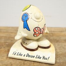 Vtg I'd Like A Dozen Like You Anthropomorphic Egg Person Statue 3.75in 1st Place picture