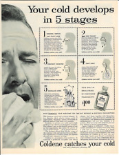 1956 COLDENE Cough & Cold Medicine Pharma-Craft Flu Vintage Print Ad Advertising picture