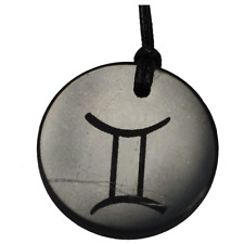 Shungite Emf Protection Necklace EMF Jewelry Pendant Zodiac Gemini Symbol picture