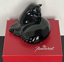Baccarat France Crystal Black Cat Figurine, Mint Condition, original Box picture